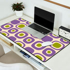 Mid Century Modern Garden Path Pattern 339 Purple and Olive Green Desk Mat Gallery Image 2