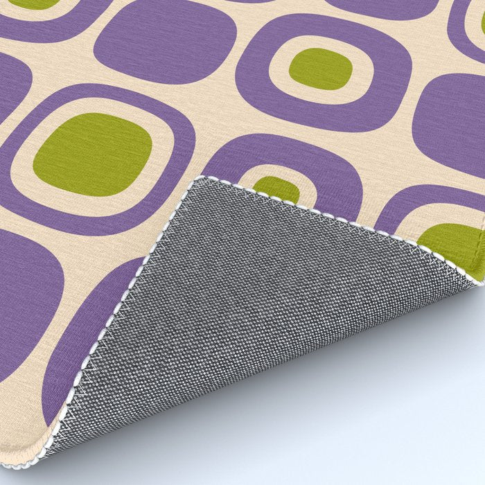 Mid Century Modern Garden Path Pattern 339 Purple and Olive Green Rug Gallery Image 4