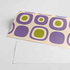 Mid Century Modern Garden Path Pattern 339 Purple and Olive Green Wrapping Paper Gallery Image 2