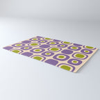 Mid Century Modern Garden Path Pattern 339 Purple and Olive Green Rug Gallery Image 3