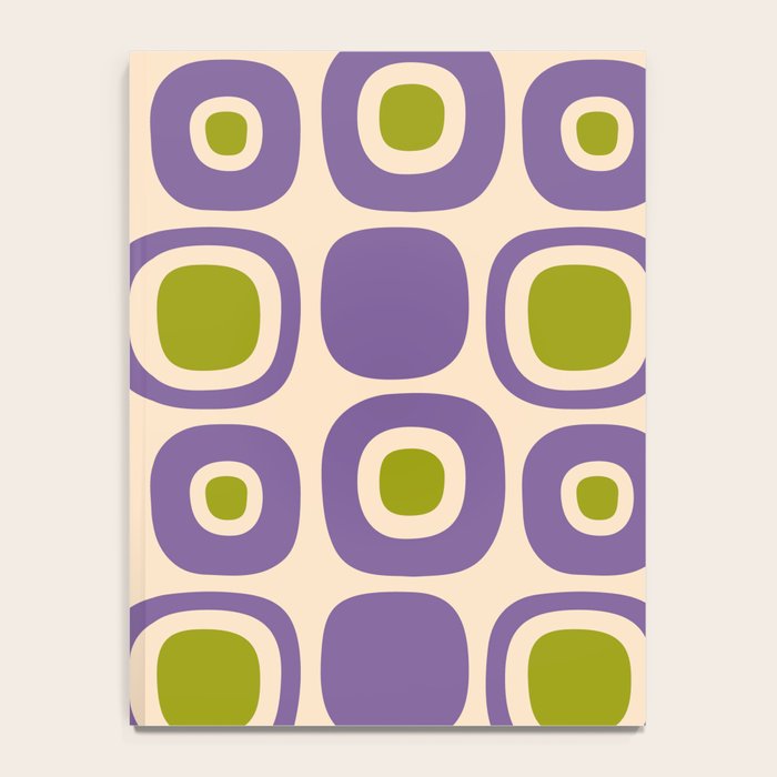 Mid Century Modern Garden Path Pattern 339 Purple and Olive Green Notebook Gallery Image 4