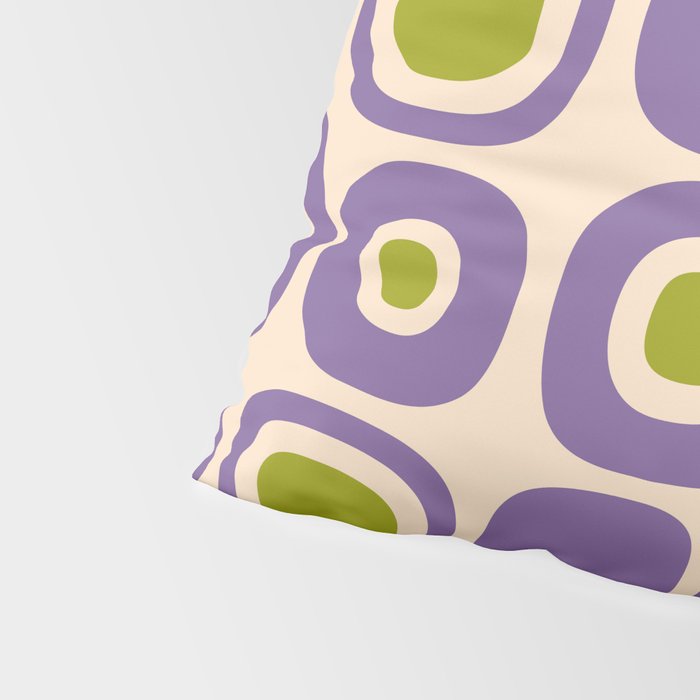Mid Century Modern Garden Path Pattern 339 Purple and Olive Green Pillow Sham Gallery Image 4