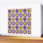 Mid Century Modern Garden Path Pattern 339 Purple and Olive Green Wall Mural Gallery Image 2