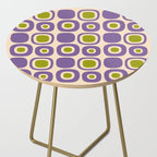 Mid Century Modern Garden Path Pattern 339 Purple and Olive Green Side Table Gallery Image 2