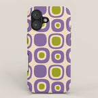 Mid Century Modern Garden Path Pattern 339 Purple and Olive Green iPhone Case Gallery Image 1