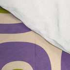 Mid Century Modern Garden Path Pattern 339 Purple and Olive Green Comforter Gallery Image 4