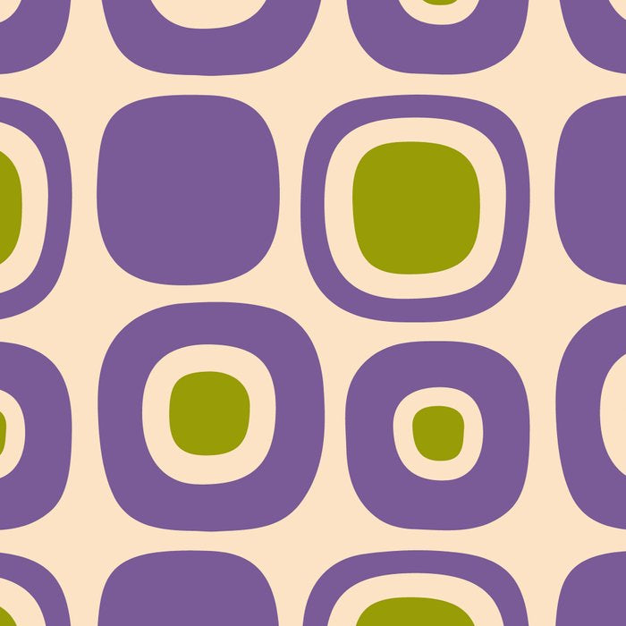 Mid Century Modern Garden Path Pattern 339 Purple and Olive Green Coffee Mug Gallery Image 2