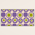 Mid Century Modern Garden Path Pattern 339 Purple and Olive Green Desk Mat Gallery Image 3