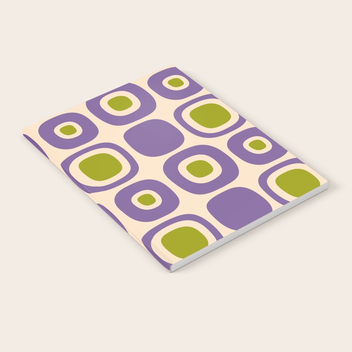 Mid Century Modern Garden Path Pattern 339 Purple and Olive Green Notebook Gallery Image 2