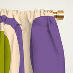 Mid Century Modern Garden Path Pattern 339 Purple and Olive Green Window Curtain Gallery Image 2