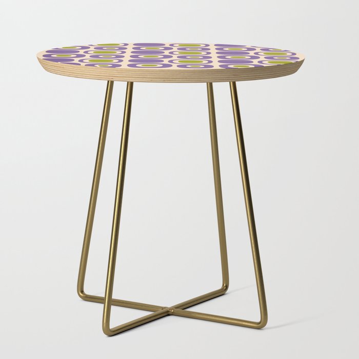 Mid Century Modern Garden Path Pattern 339 Purple and Olive Green Side Table Gallery Image 1