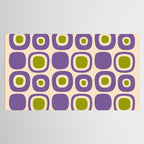 Mid Century Modern Garden Path Pattern 339 Purple and Olive Green Tablecloth Gallery Image 2