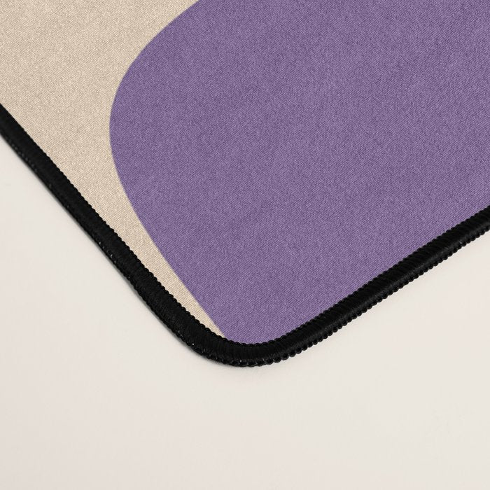 Mid Century Modern Garden Path Pattern 339 Purple and Olive Green Desk Mat Gallery Image 4