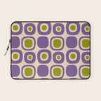 Mid Century Modern Garden Path Pattern 339 Purple and Olive Green Laptop Sleeve Gallery Image 1