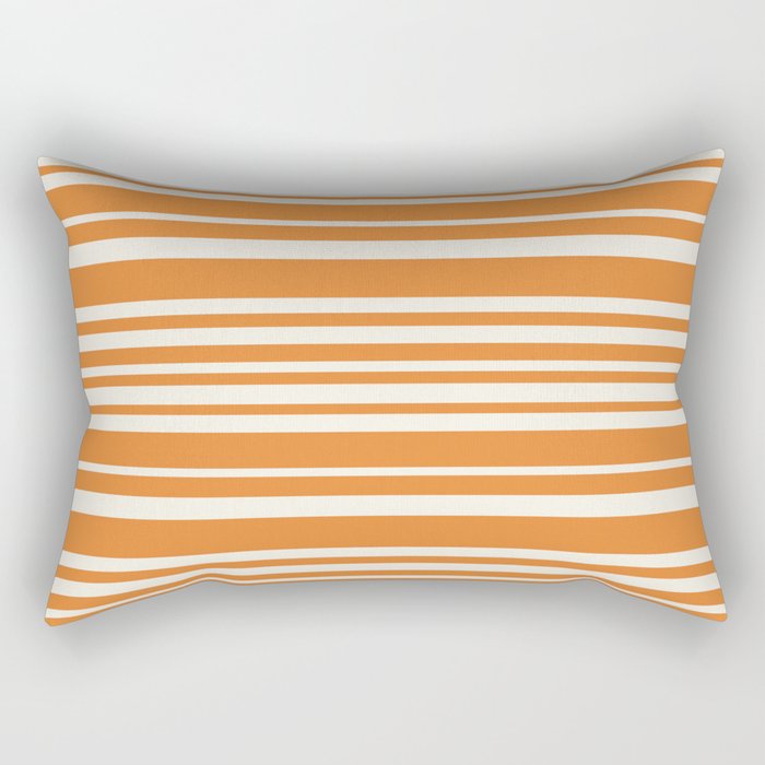 Classic Stripes XLVI - Retro Orange Rectangular Pillow Gallery Image 2