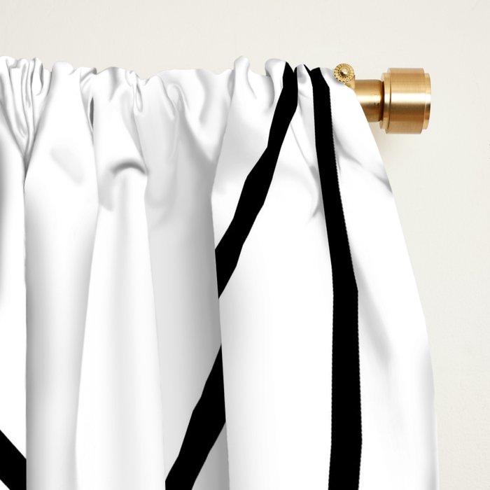Black white modern abstract geometrical pattern Window Curtain Gallery Image 2