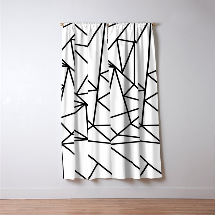 Black white modern abstract geometrical pattern Window Curtain Gallery Image 3