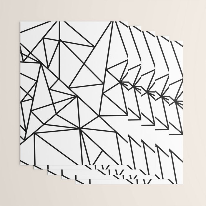 Black white modern abstract geometrical pattern Wrapping Paper Gallery Image 3