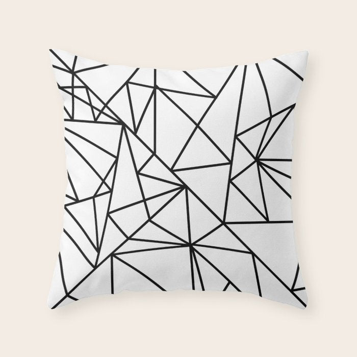 Black white modern abstract geometrical pattern Throw Pillow Gallery Image 6