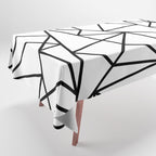 Black white modern abstract geometrical pattern Tablecloth Gallery Image 1