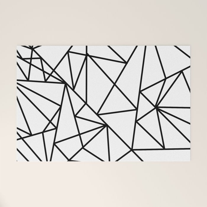 Black white modern abstract geometrical pattern Welcome Mat Gallery Image 1