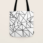 Black white modern abstract geometrical pattern Tote Bag Gallery Image 1