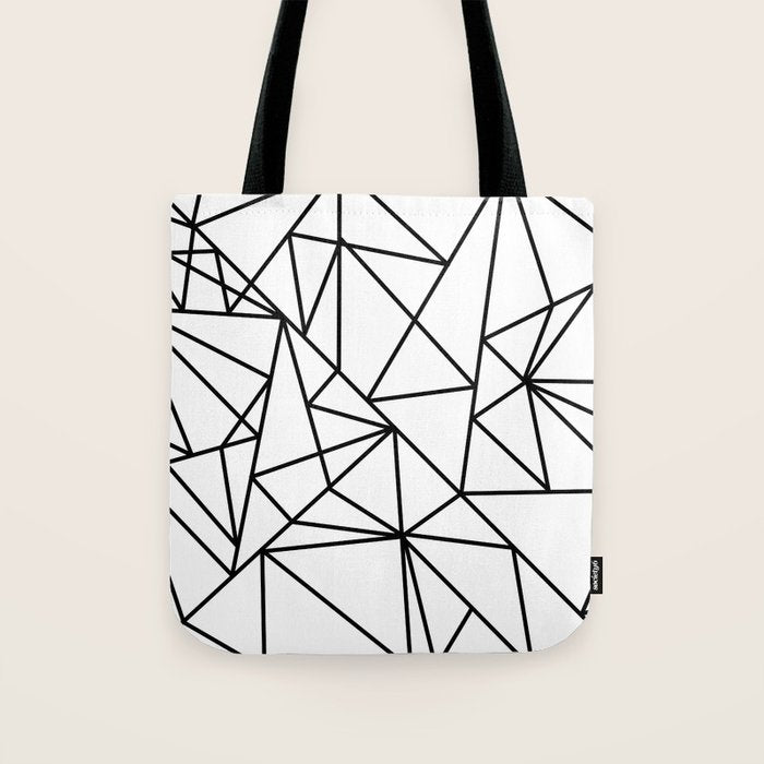 Black white modern abstract geometrical pattern Tote Bag Gallery Image 1