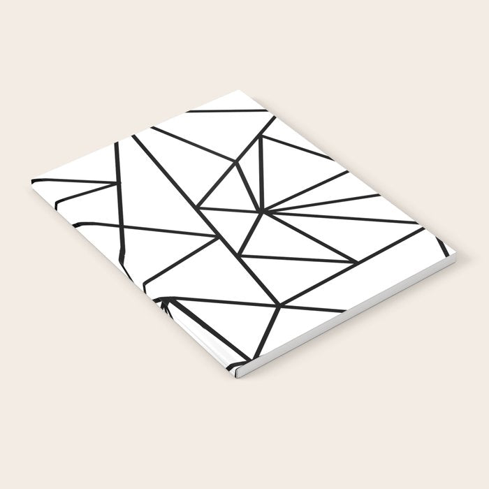 Black white modern abstract geometrical pattern Notebook Gallery Image 1