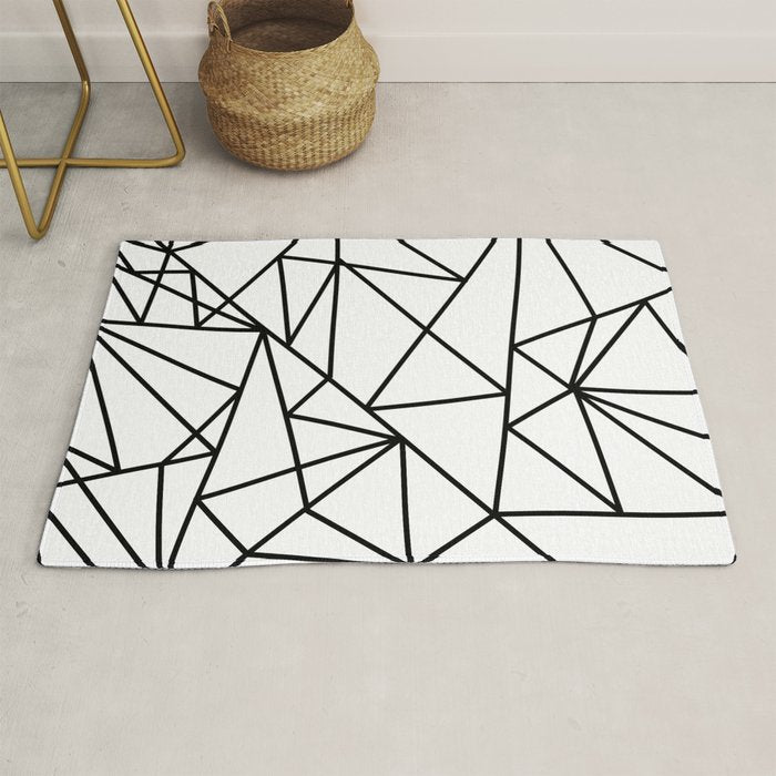 Black white modern abstract geometrical pattern Rug Gallery Image 1