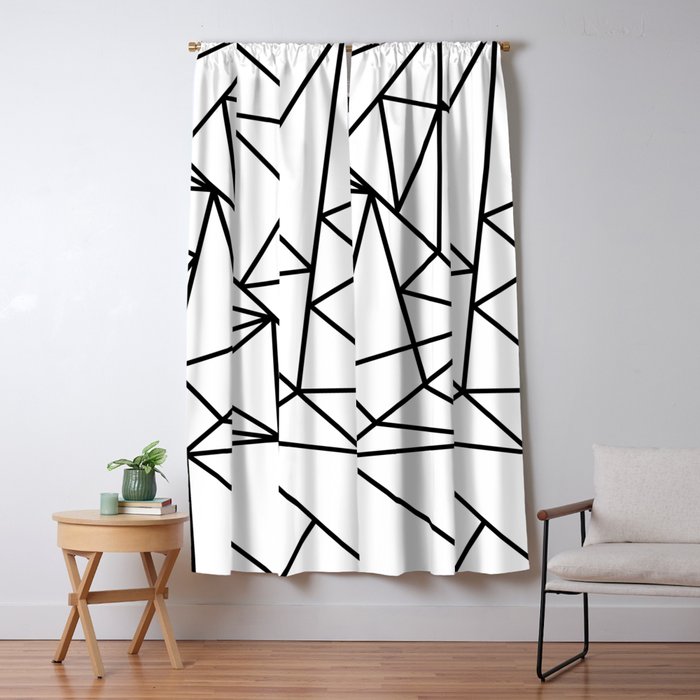 Black white modern abstract geometrical pattern Window Curtain Gallery Image 5
