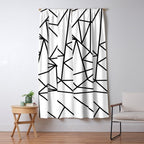 Black white modern abstract geometrical pattern Window Curtain Gallery Image 5