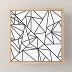 Black white modern abstract geometrical pattern Mini Art Print Gallery Image 1