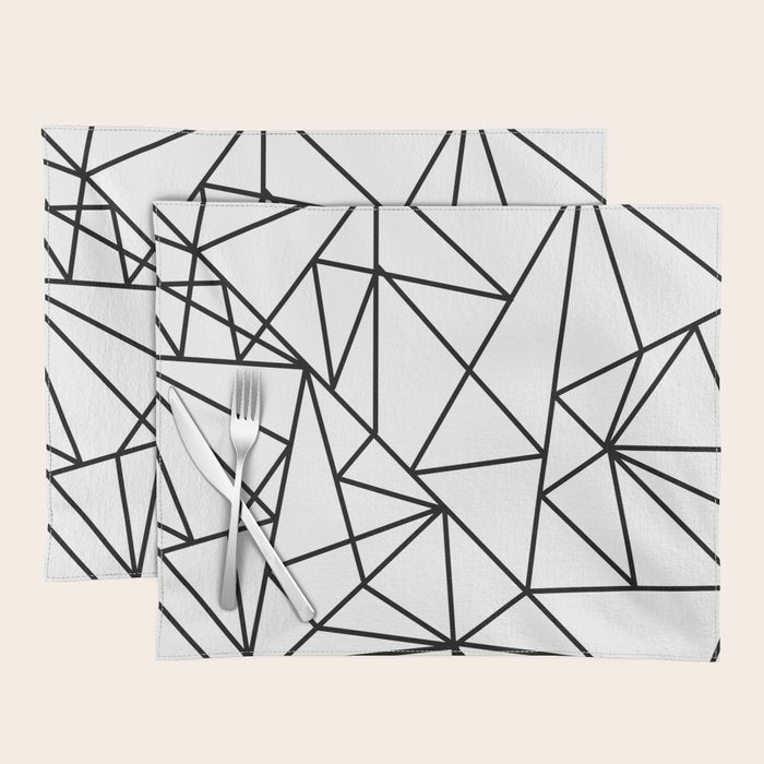 Black white modern abstract geometrical pattern Placemat Gallery Image 1