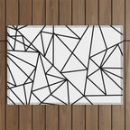 Black white modern abstract geometrical pattern Outdoor Rug Gallery Image 1