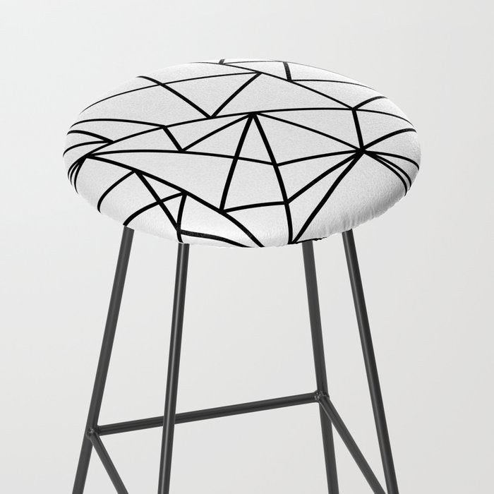 Black white modern abstract geometrical pattern Stool Gallery Image 2