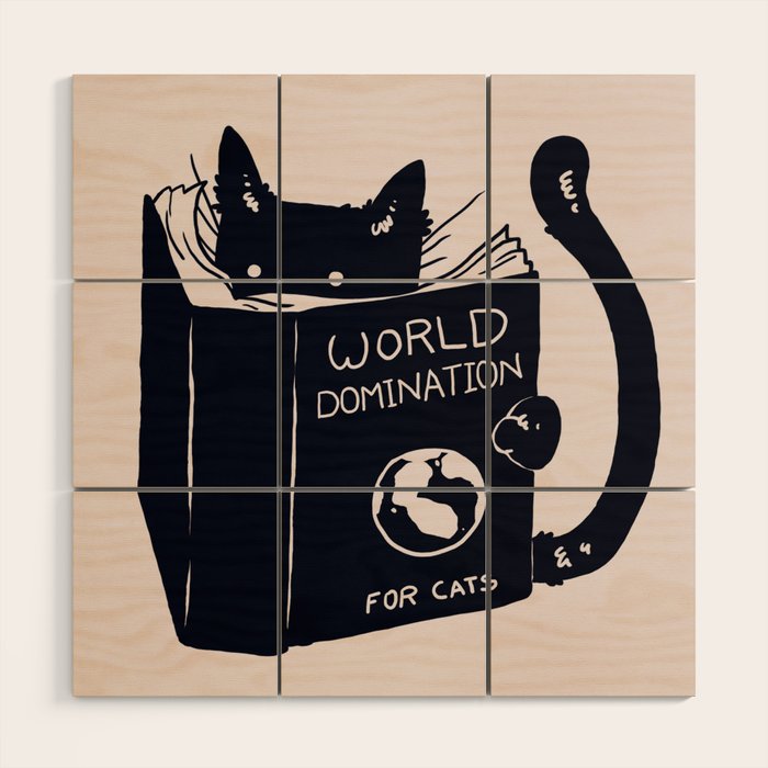 World Domination For Cats Wood Wall Art Gallery Image 1