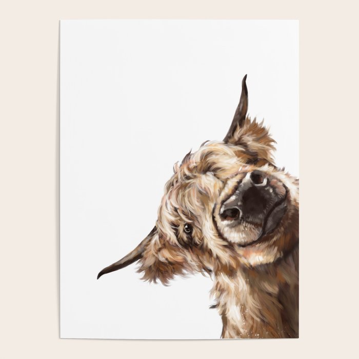 Sneaky Highland Cow Poster Gallery Image 1