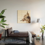 Sneaky Highland Cow Wood Wall Art Gallery Image 2