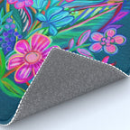 Exuberant Bouquet in Aqua, Fuchsia and Emerald Rug Gallery Image 4