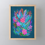 Exuberant Bouquet in Aqua, Fuchsia and Emerald Mini Art Print Gallery Image 1
