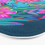 Exuberant Bouquet in Aqua, Fuchsia and Emerald Bath Mat Gallery Image 3
