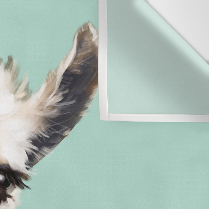 Bubble Gum Sneaky Llama in Green Wall Tapestry Gallery Image 3