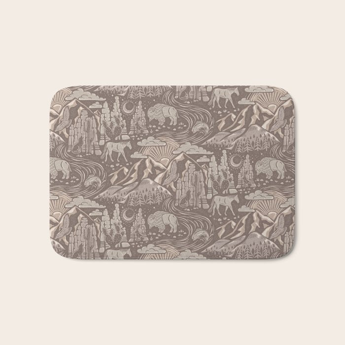 Wild West - Taupe Neutral  Bath Mat Gallery Image 1