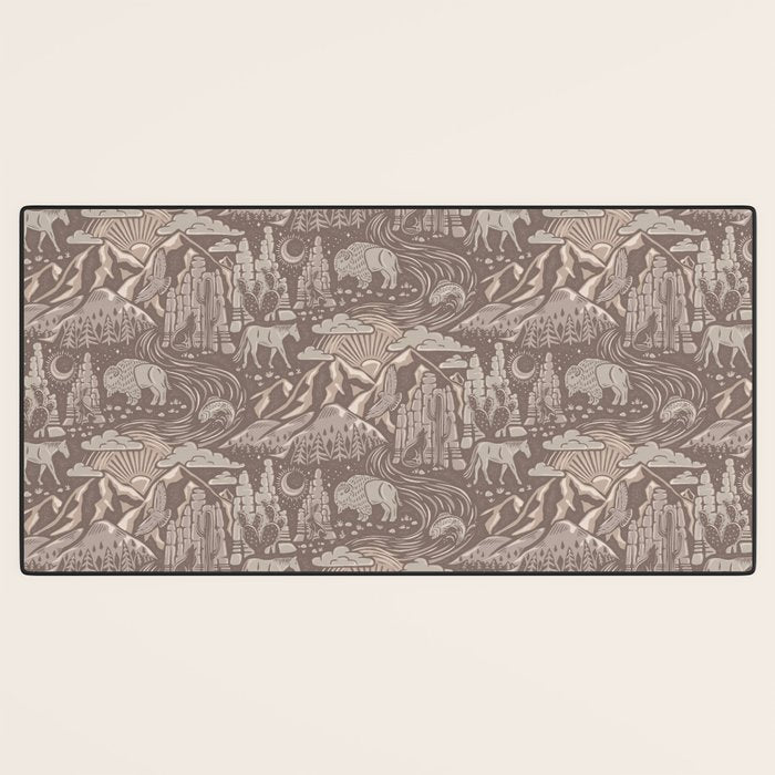 Wild West - Taupe Neutral  Desk Mat Gallery Image 3