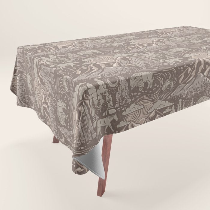 Wild West - Taupe Neutral  Tablecloth Gallery Image 1