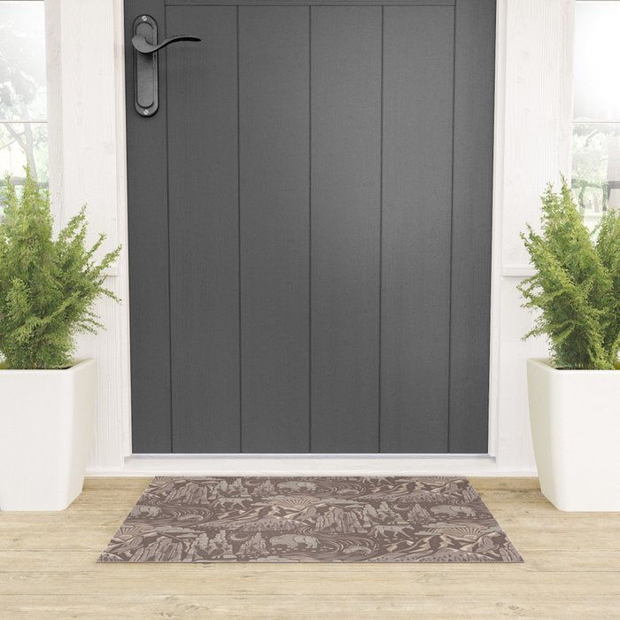 Wild West - Taupe Neutral  Welcome Mat Gallery Image 3