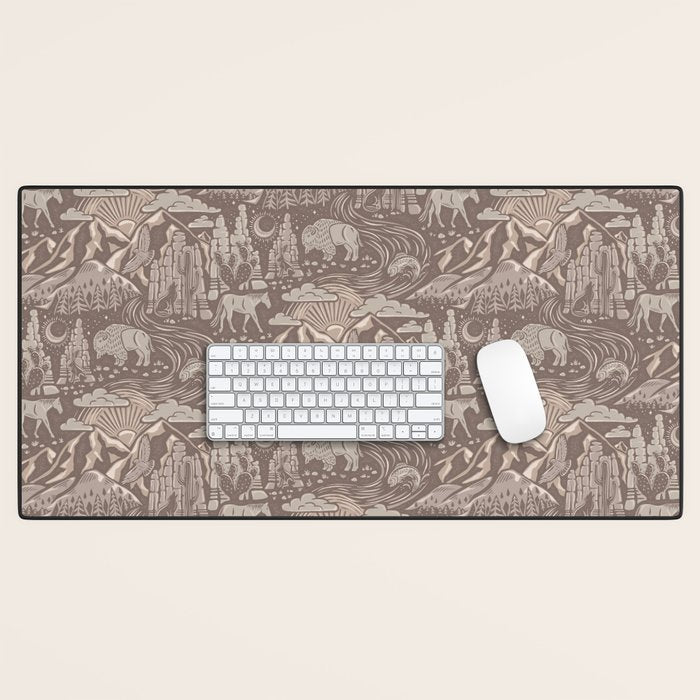 Wild West - Taupe Neutral  Desk Mat Gallery Image 1
