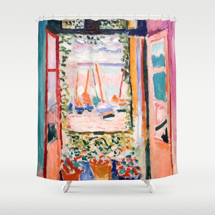 The Open Window- Henri Matisse -Open Window Collioure - Matisse Collioure  Shower Curtain Gallery Image 1