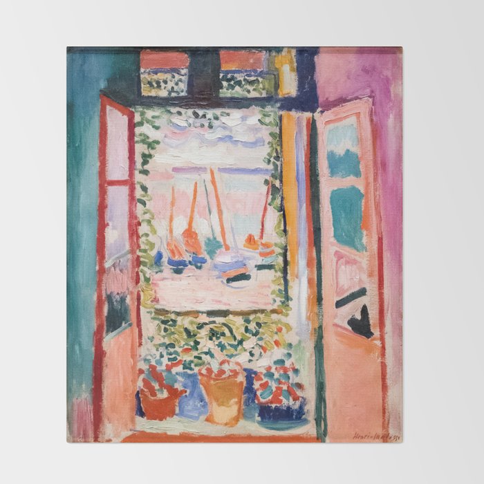 The Open Window- Henri Matisse -Open Window Collioure - Matisse Collioure  Throw Blanket Gallery Image 2