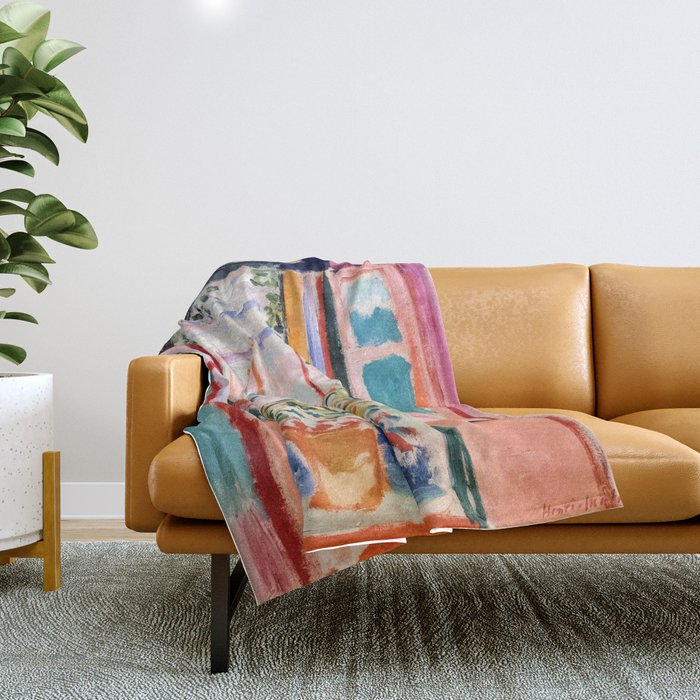 The Open Window- Henri Matisse -Open Window Collioure - Matisse Collioure  Throw Blanket Gallery Image 1